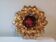Vintage Gold Metal Wall or Ceiling Light "Sun"