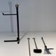 Modernist Fire Necessities in Steel and Brass with Hanging Tools, in the