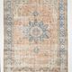 7x10 Turkish Blue & Peach Handmade Persian Rug, 220x304Cm