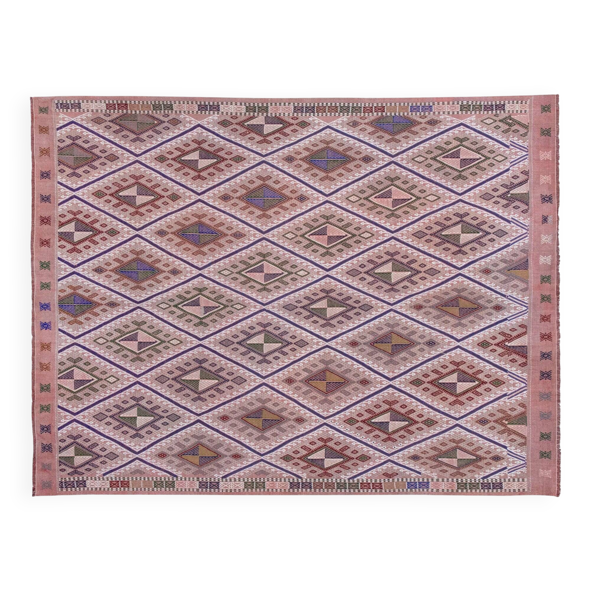 Vintage Turkish kilim, handwoven, 170x217 cm.