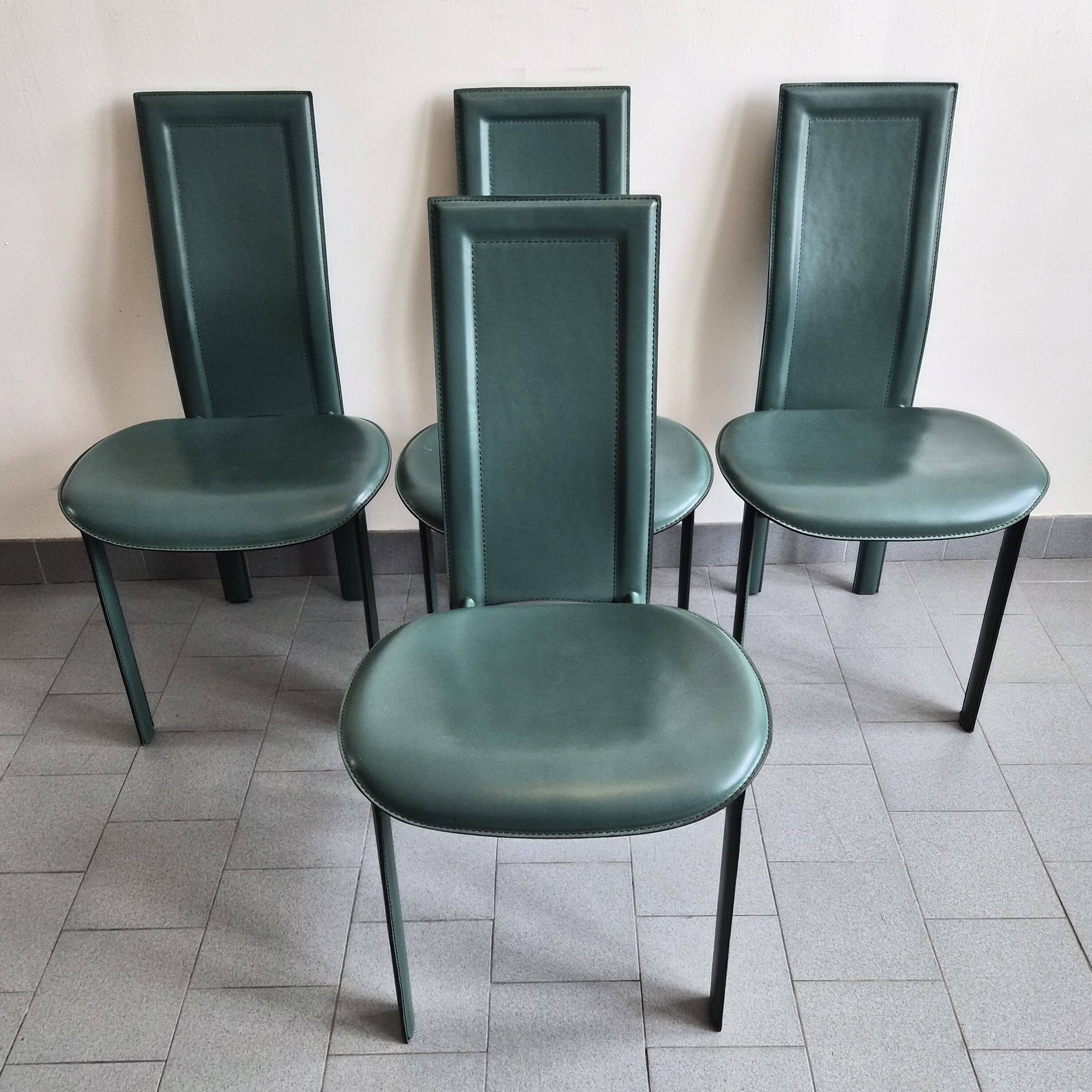Set of 4 vintage 1980 Cattelan Italia chairs