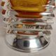 Jarrón de cristal con base de plata. Italia, 1970s