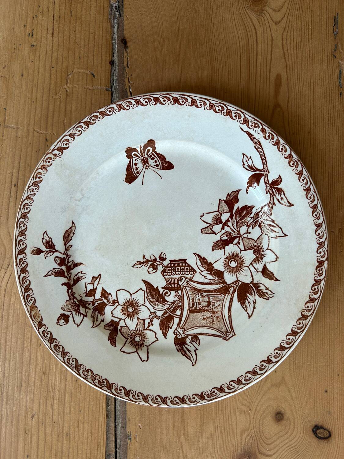 Mismatched set of 6 old flat plates