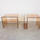 Pair of vintage smoked lucite perspex side tables