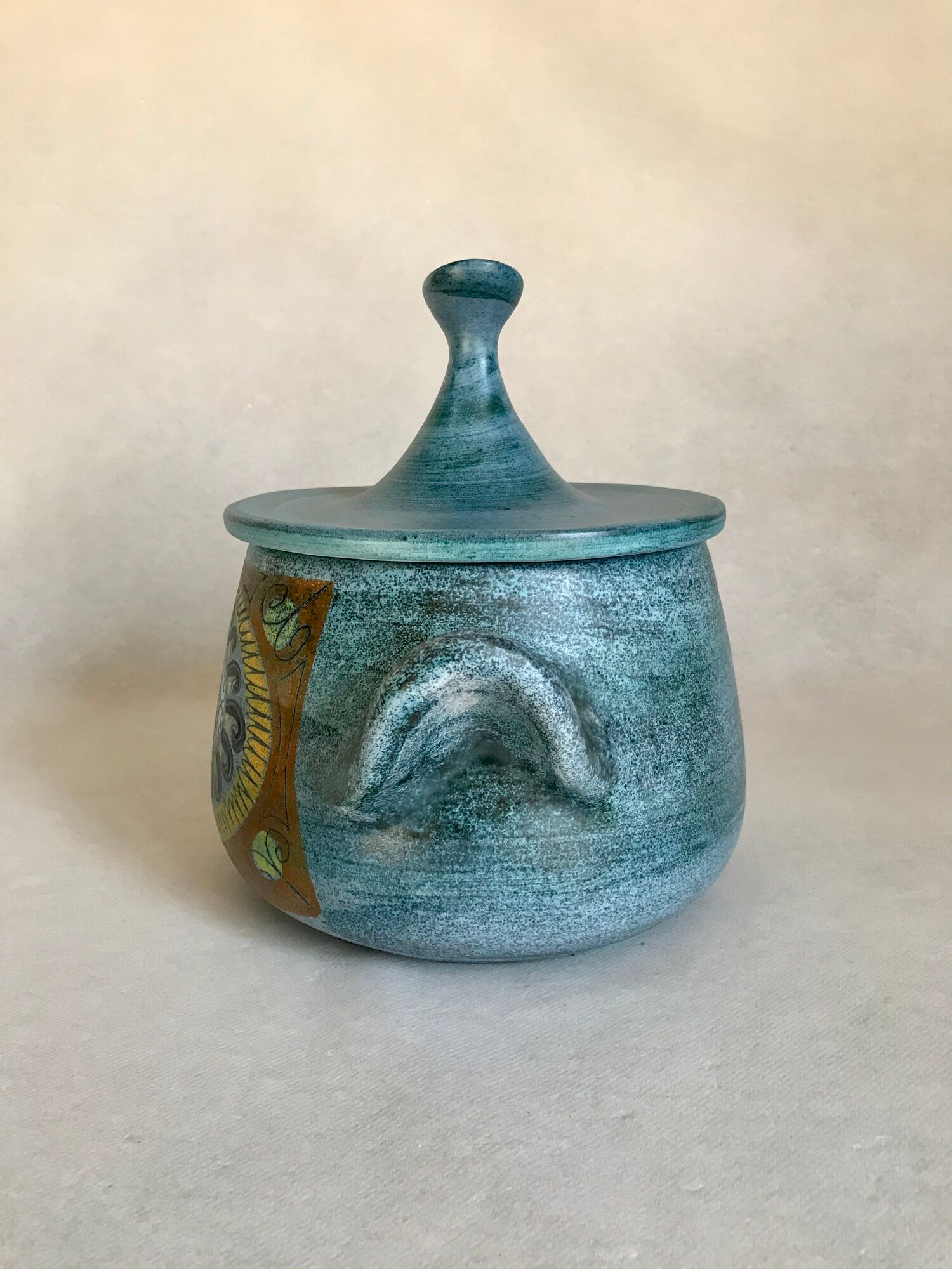 Covered pot by Jean de Lespinasse, JdL, model 1, Nice around 1950/1960