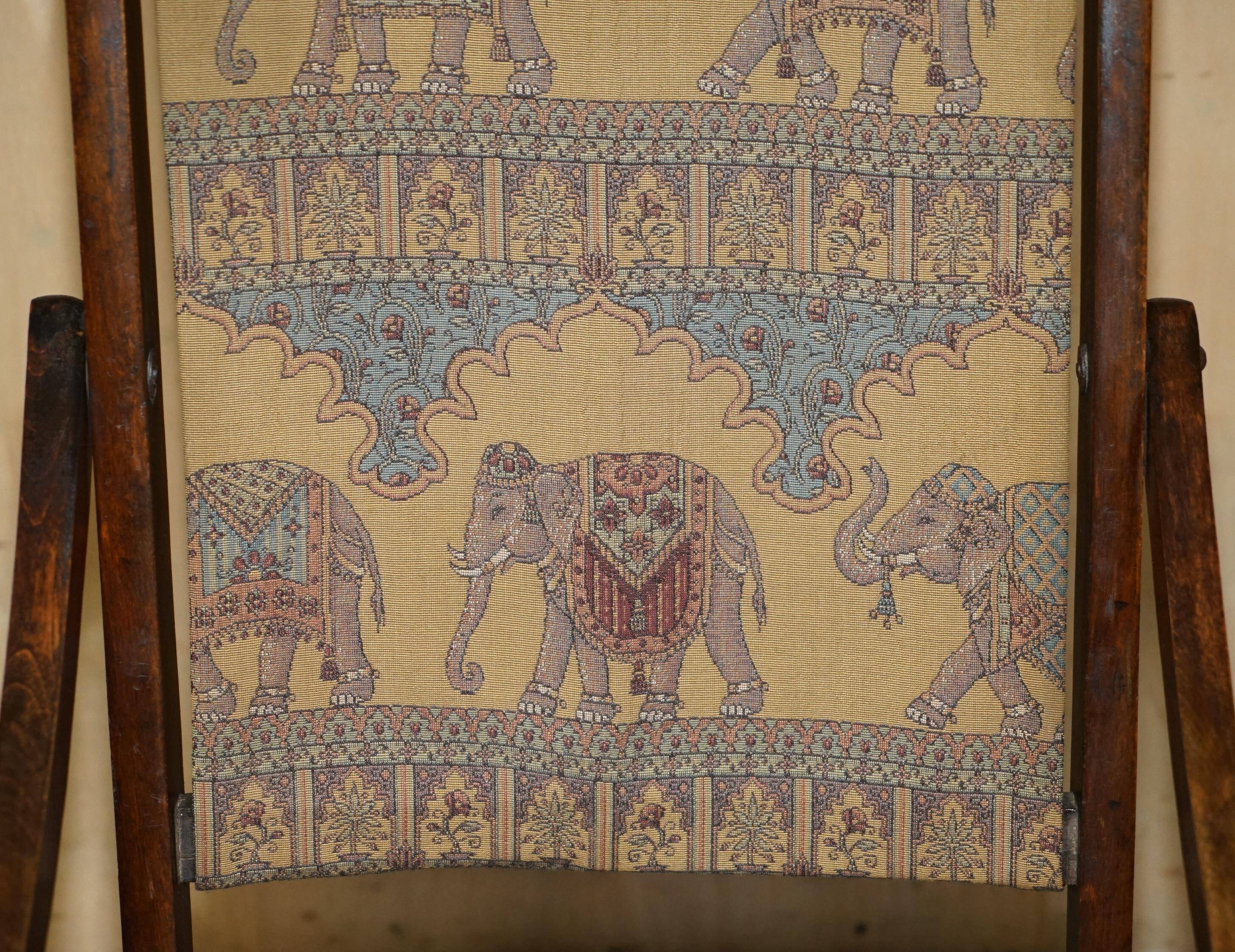 Antique Indo-Anglo elephant folding military chair circa 1890