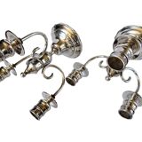 Paire de bouts de table (chandeliers) en métal argenté