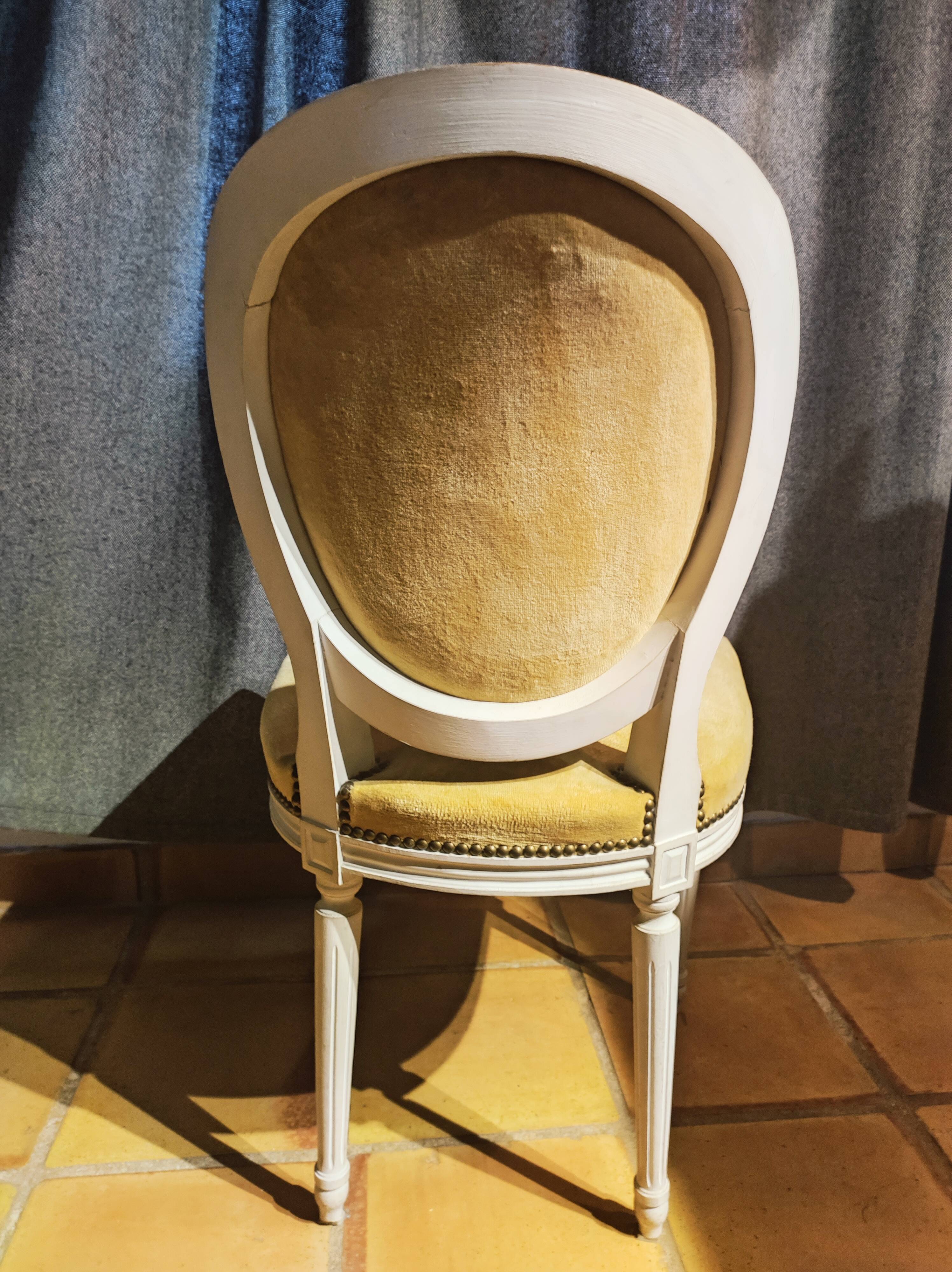 Set of two modern Louis XVI style medallion chairs