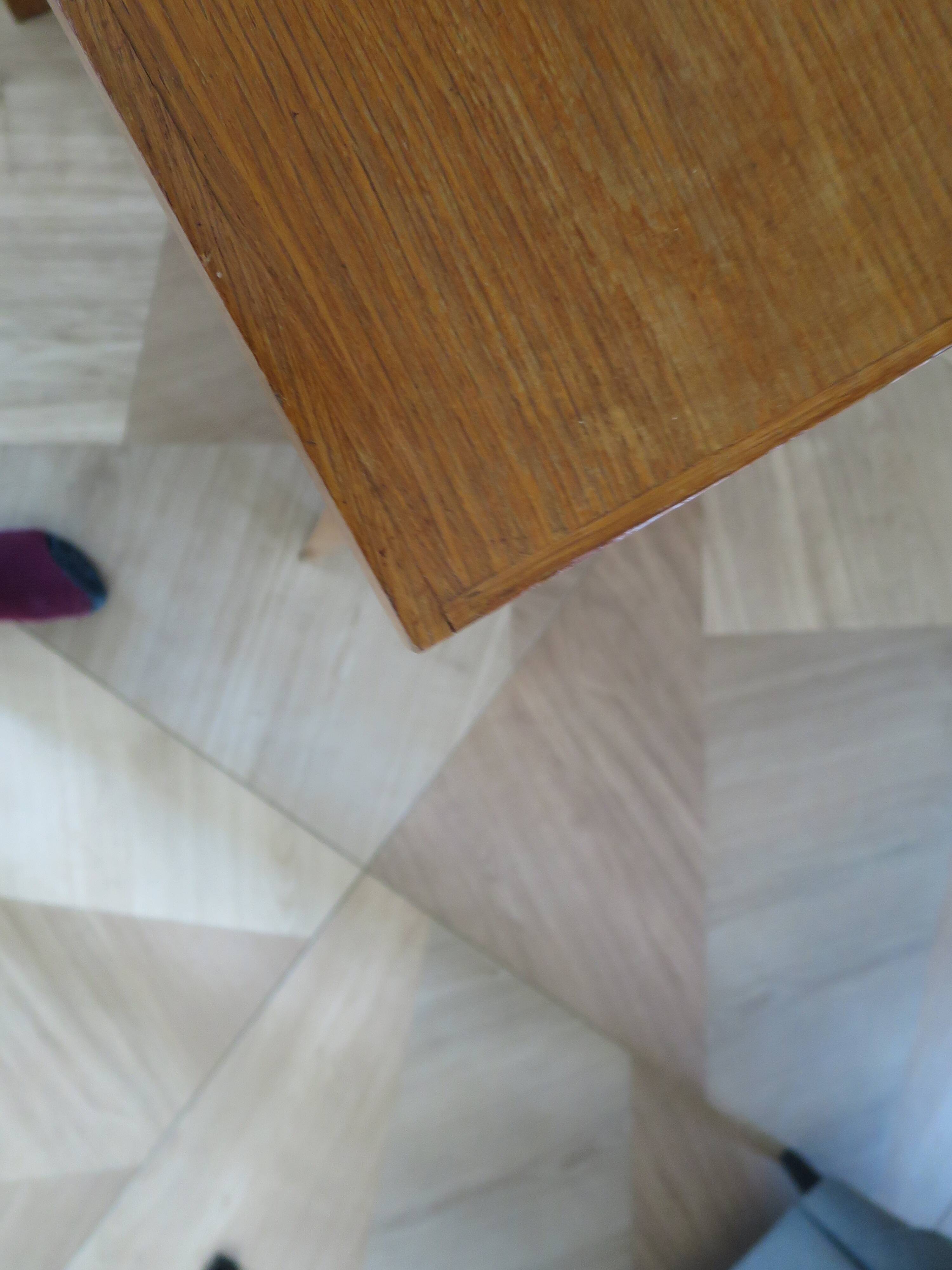 Vintage modernist desk - 5 drawers - shelf - 1950s - closure mechanism