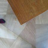 Vintage modernist desk - 5 drawers - shelf - 1950s - closure mechanism