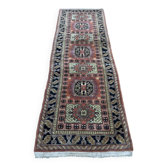 Handmade Pakistani wool runner rug - 2m43x70cm