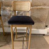 Red Edition gray cannage high stool
