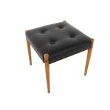 Scandinavian imitation leather ottoman, Sweden, 1960