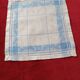 White and sky blue damask tablecloth and 10 towels
