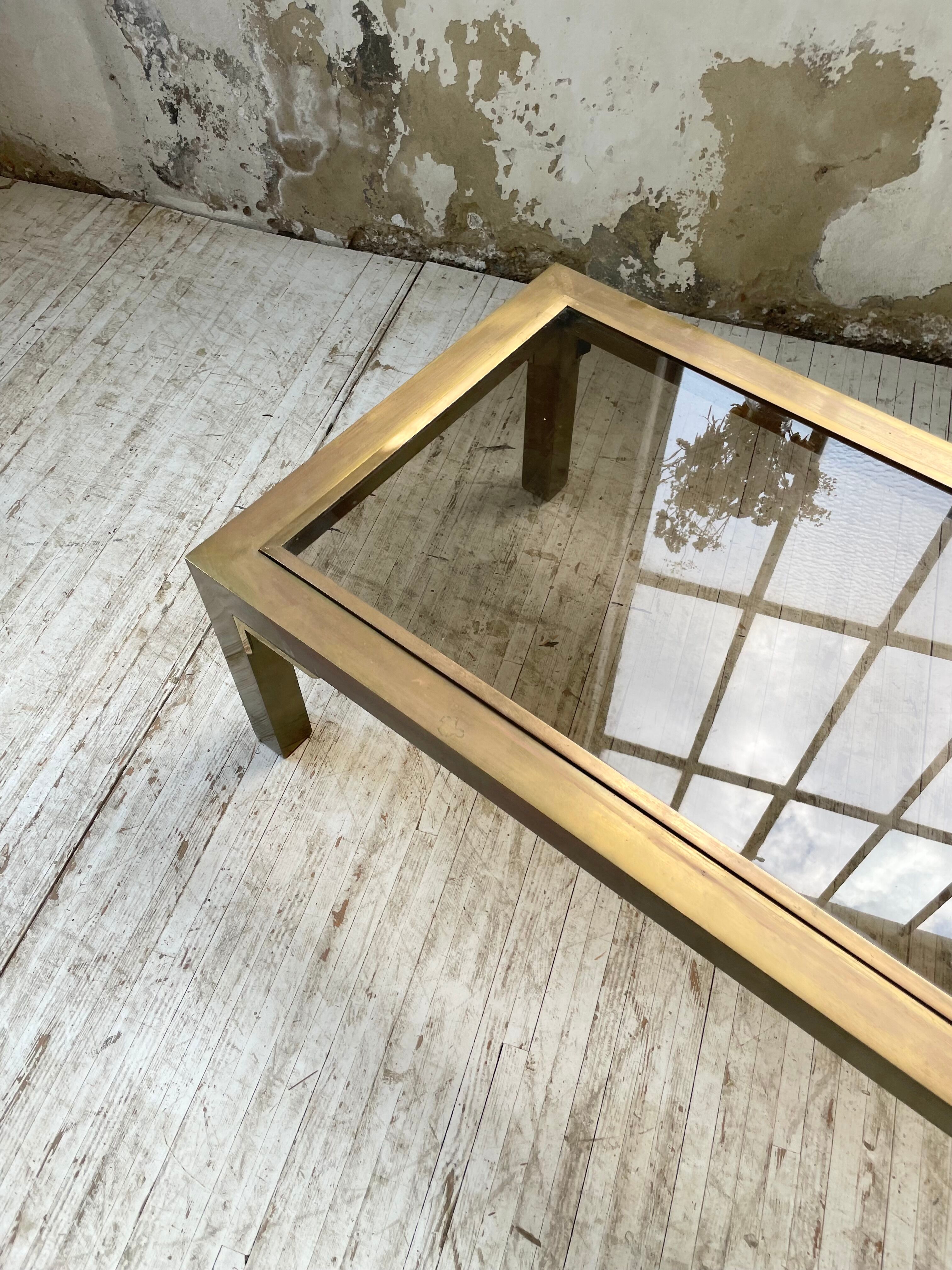 60s brass coffee table