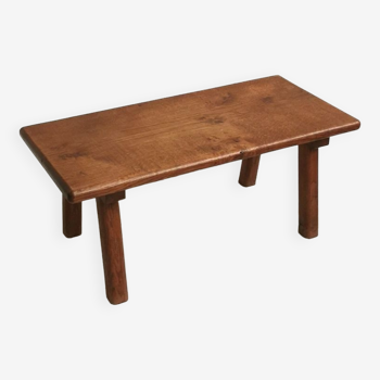 Coffee table, solid oak side table, folk art, 1950