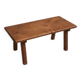 Coffee table, solid oak side table, folk art, 1950