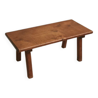 Coffee table, solid oak side table, folk art, 1950