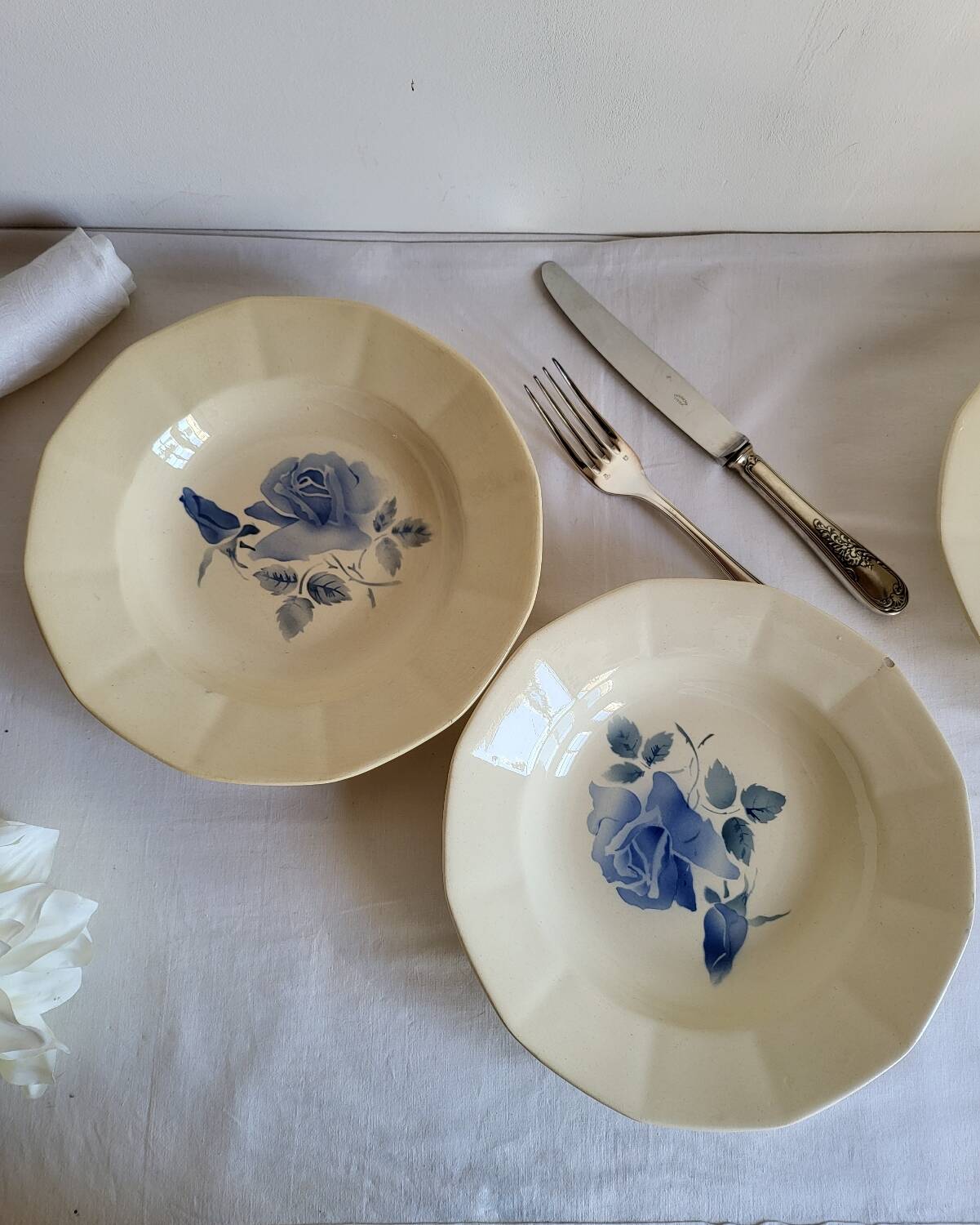 7 vintage deep plates in earthenware from Digoin Sarreguemines