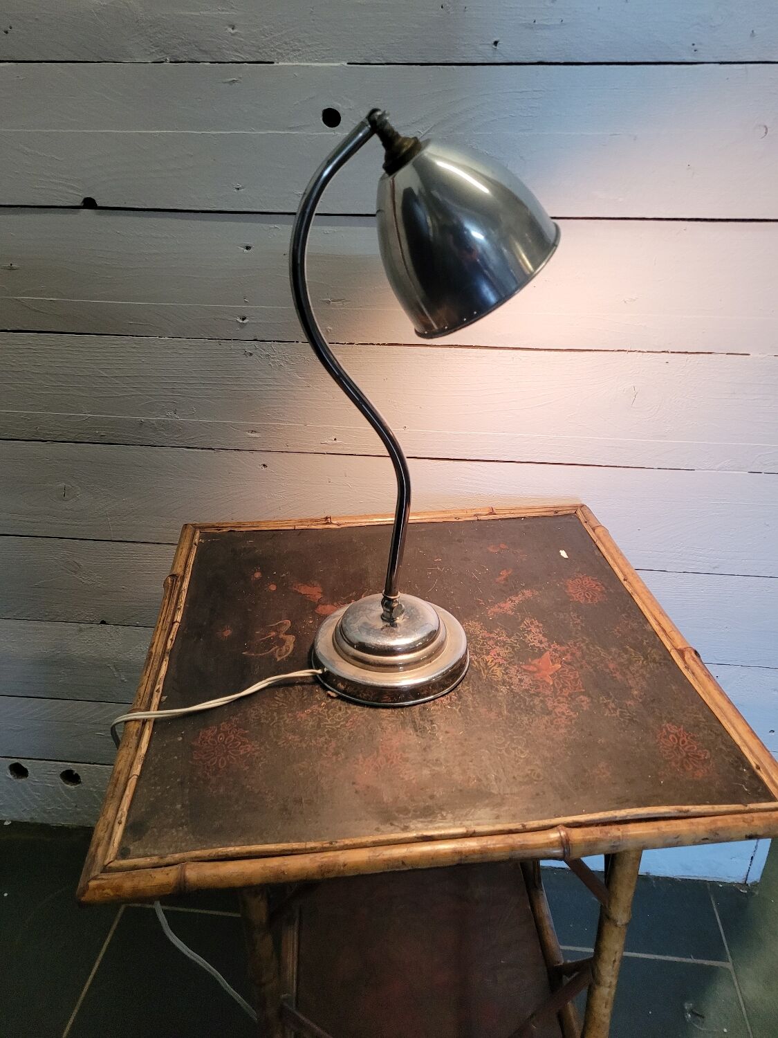 Table lamp chromed metal of the 50s
