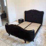 Black velvet bed 140x190