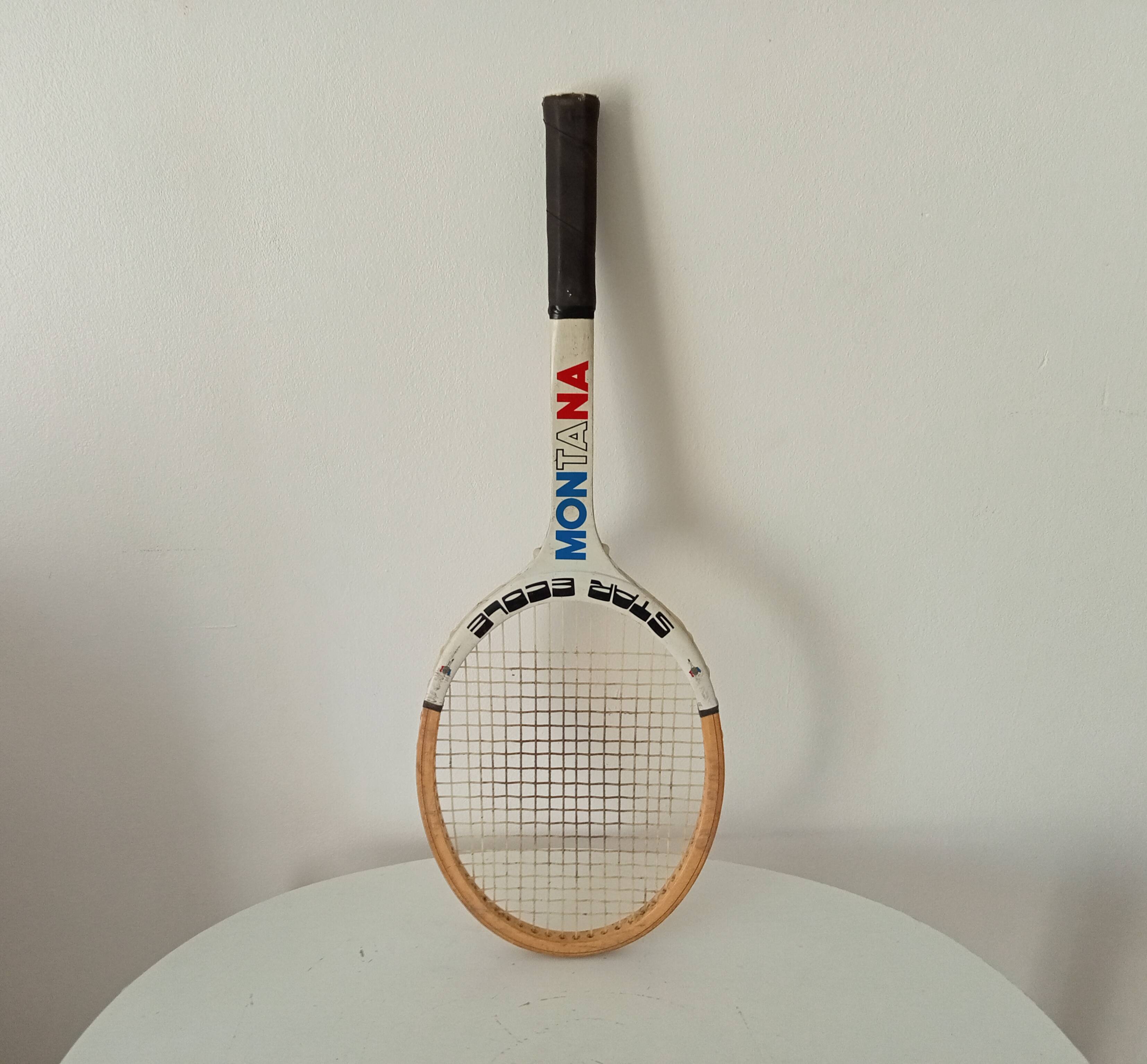 Vintage wooden tennis racket Montana