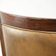 Cognac-coloured Art Deco design armchair made of sheepskin with a high back