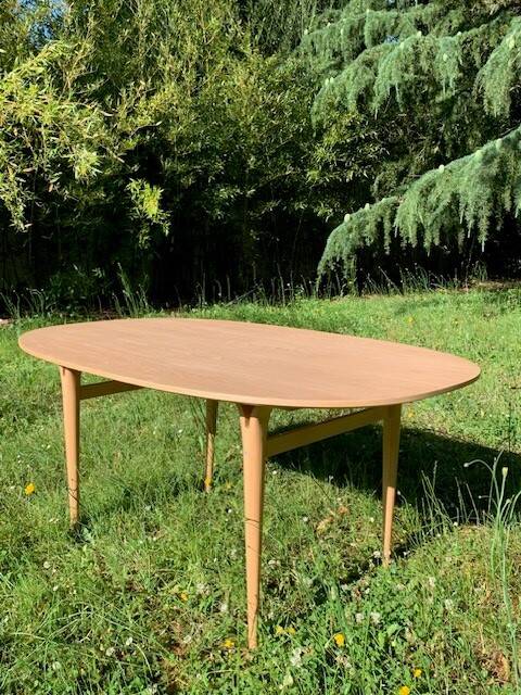 Superellipse table by Bruno Mathsson and Piet Hein for Fritz Hansen, Denmark 1980s