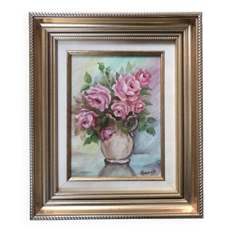 Framed canvas painting