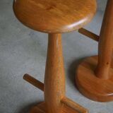 Set of 3 oak bar stools, mid-century Danish modern, Rainer Daumiller, 1960s.
