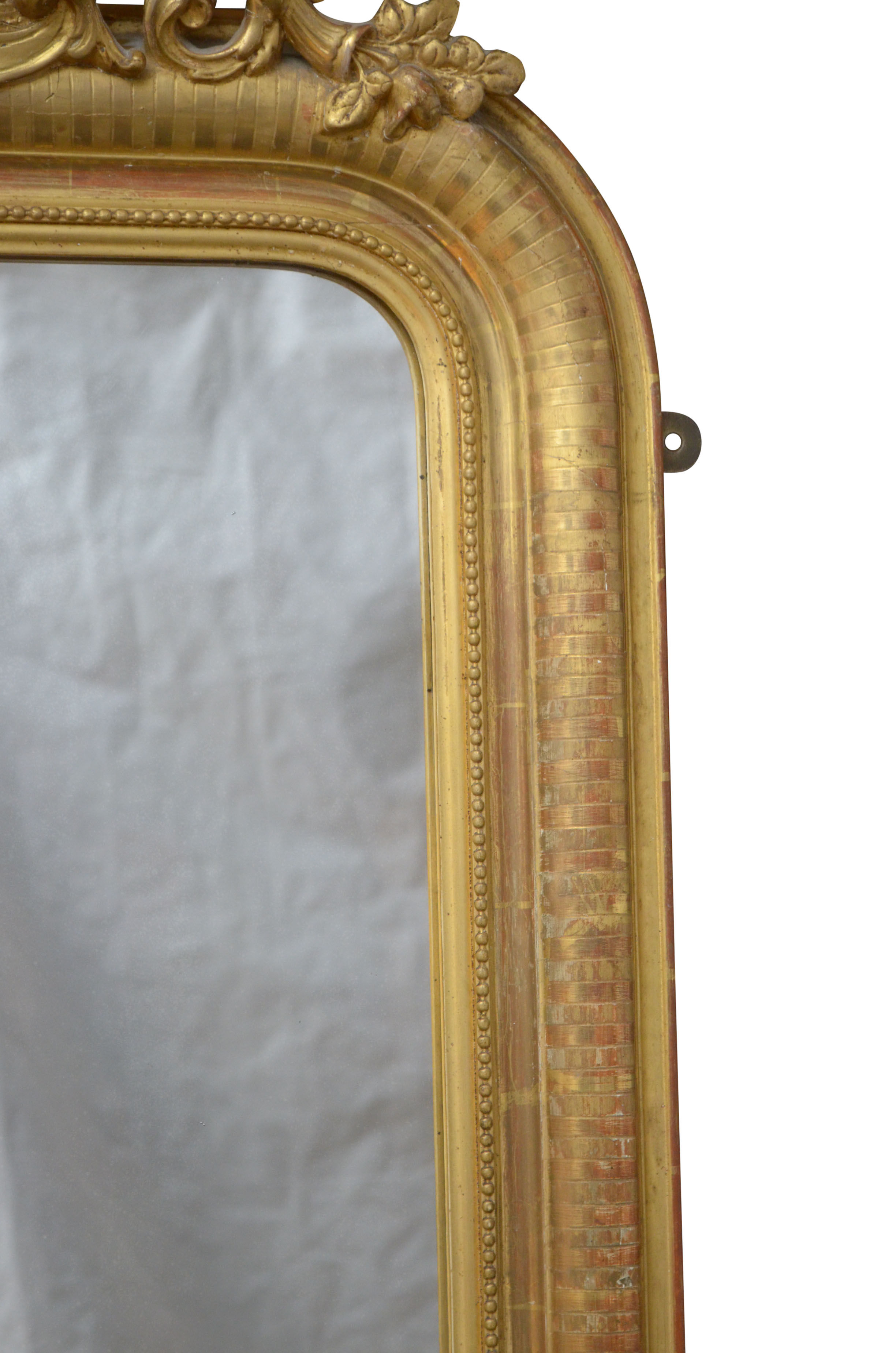 19th centuryLouis Philippe giltwood pier mirror - 130x76cm