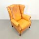 Vintage Sheepskin Leather Wing-Back Chair, 1970s