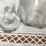 Cut glass liqueur carafe with flat sides, signed Baccarat.