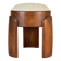 Sculptural Ash Wood Stool with Dedar Milano Bouclè