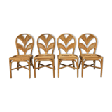 Set de 4 chaises en rotin