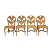 Set de 4 chaises en rotin