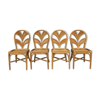 Set de 4 chaises en rotin