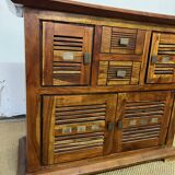 Solid acacia wood sideboard 4 doors, 2 drawers