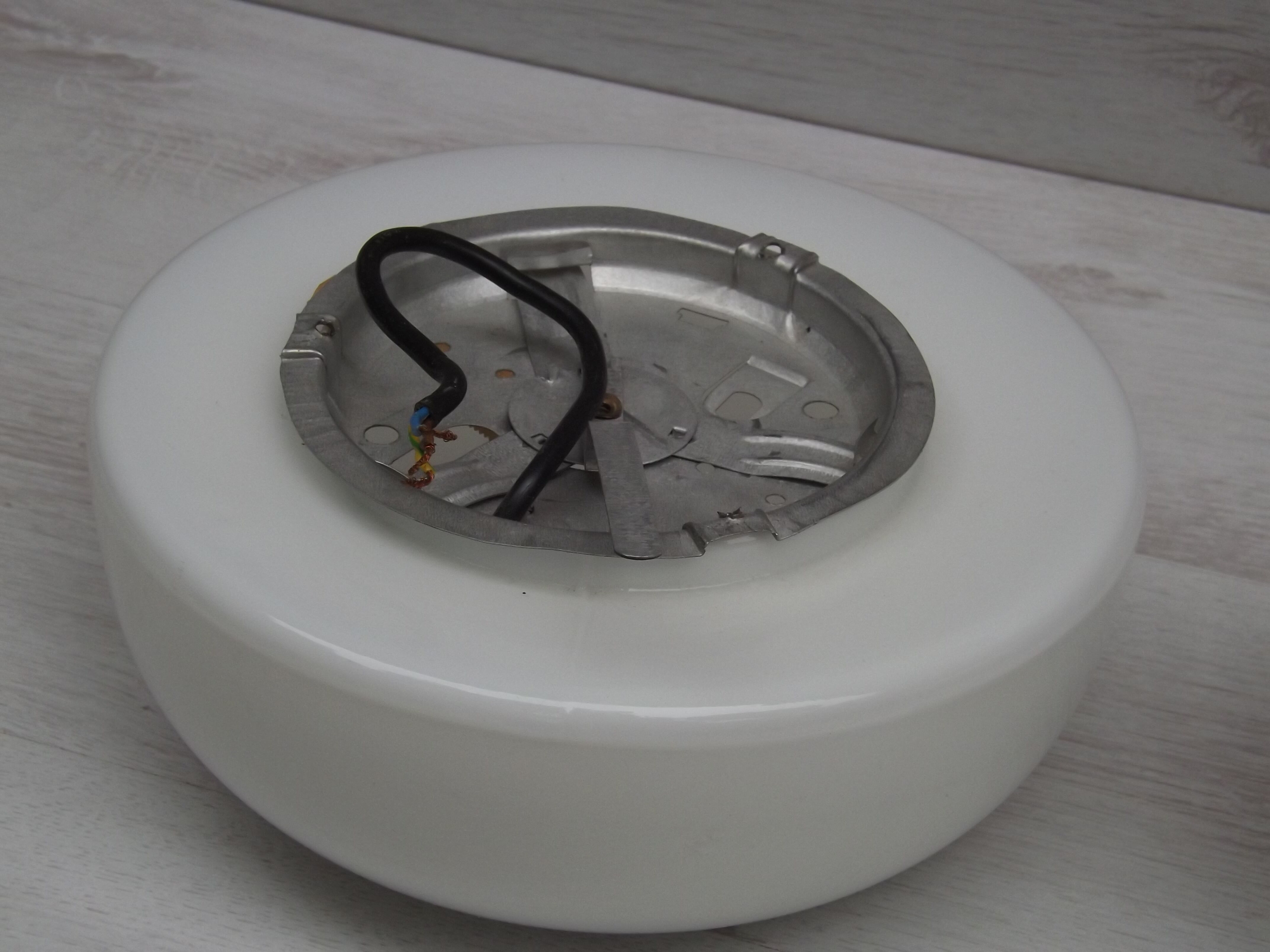 Set of two ceiling lights in white opaline, 60-70s