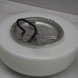 Set of two ceiling lights in white opaline, 60-70s