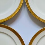 Set of 6 plates GDA France Limoges with golden rim 50's