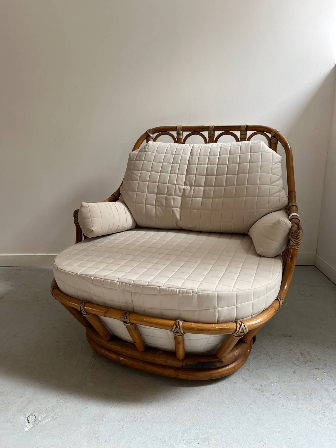 Pair of Roche Bobois rattan armchairs