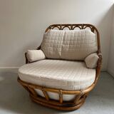 Pair of Roche Bobois rattan armchairs