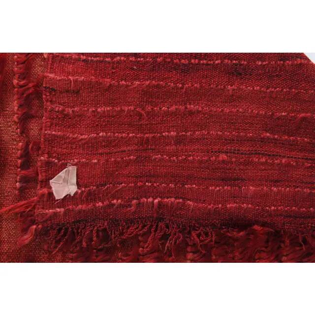 Vintage Turkish Hand-Knotted Wool Cotton Red Kilim Area Rug 94x144
