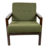 Fauteuil Vintage en Boucle Olive, années 1970