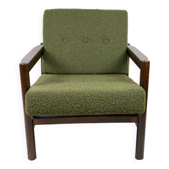 Fauteuil Vintage en Boucle Olive, années 1970
