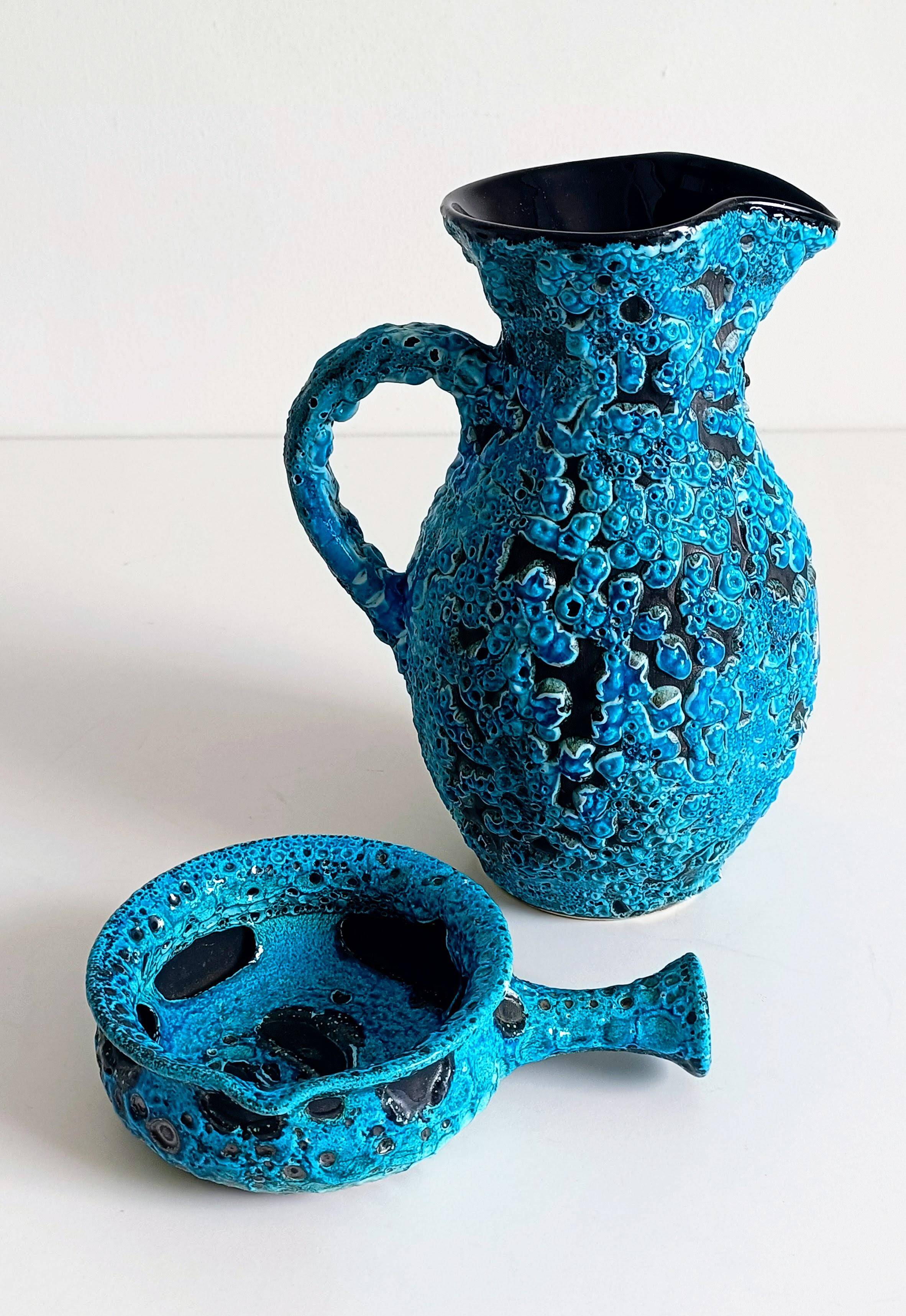 Mid-Century Blue Ceramics by Charles Cart ¨Emaux des Glaciers¨, France, 1960s
