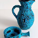 Mid-Century Blue Ceramics by Charles Cart ¨Emaux des Glaciers¨, France, 1960s