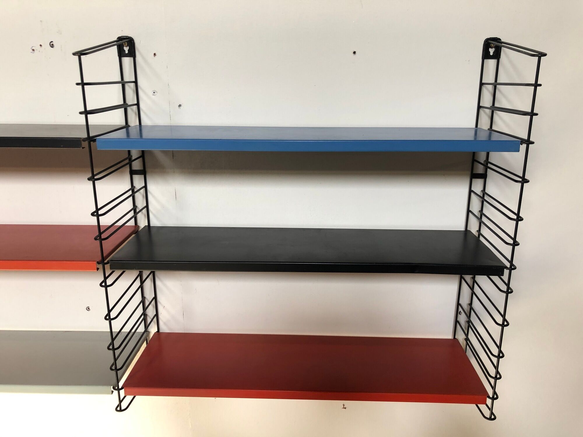 Vintage D. Dekker for Tomado Holland - Wall shelf with metal shelves