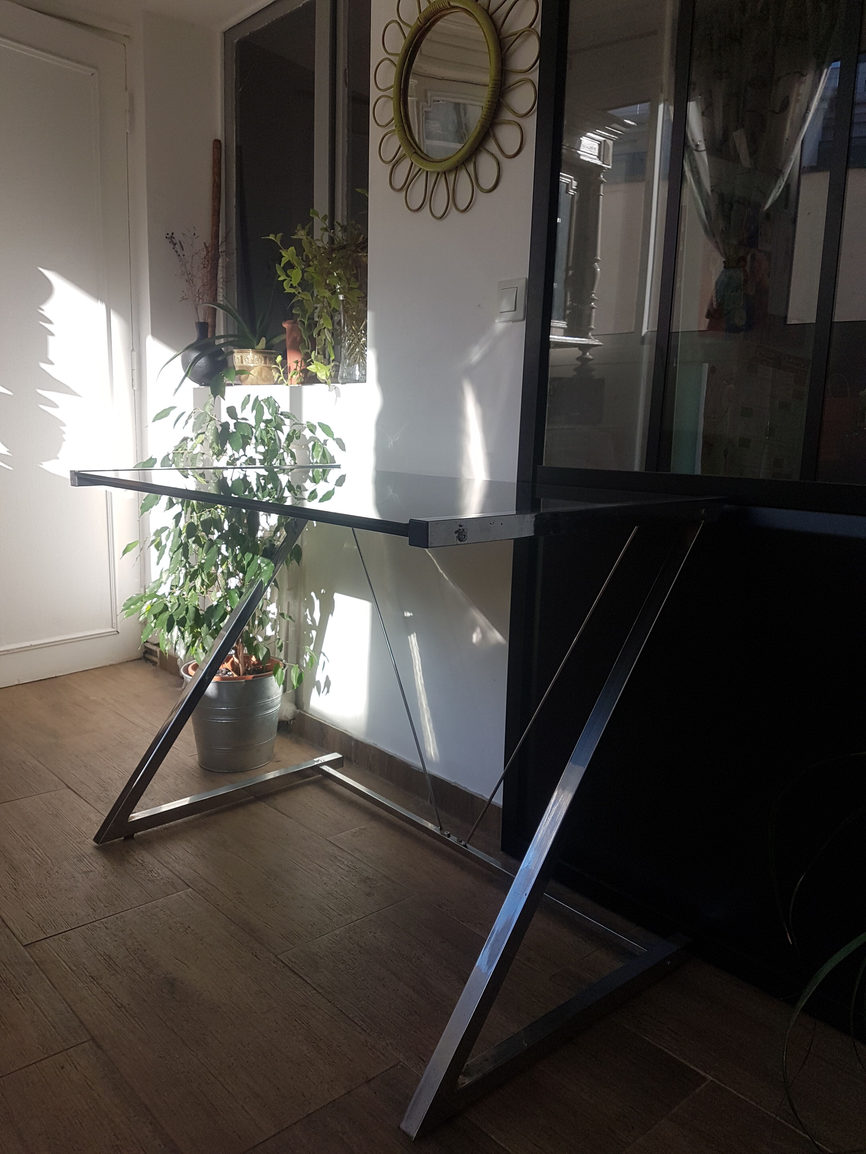 Smoked glass desk